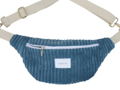 Puszysta sztruksowa nerka | kolor niebieski