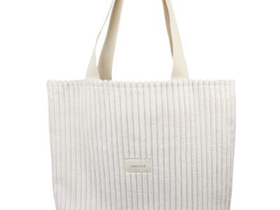 Puszysta sztruksowa torba | kolor złamana biel